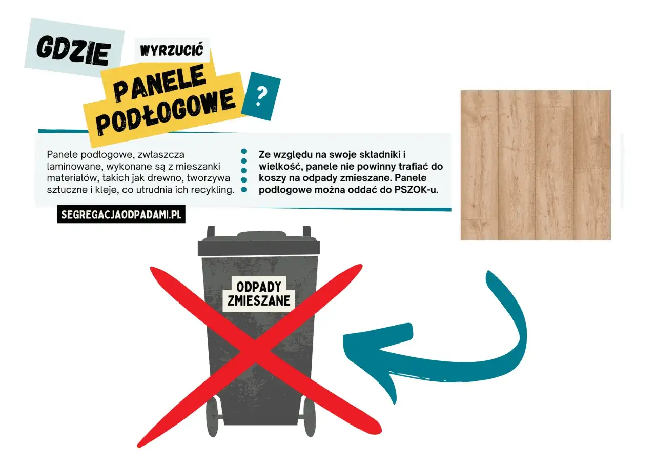 Panele podłogowe nie do zmieszanych. Oddaj je do PSZOK-u.